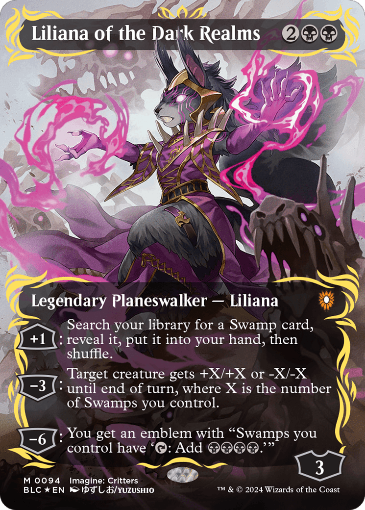 Liliana of the Dark Realms (Borderless) (Raised Foil)