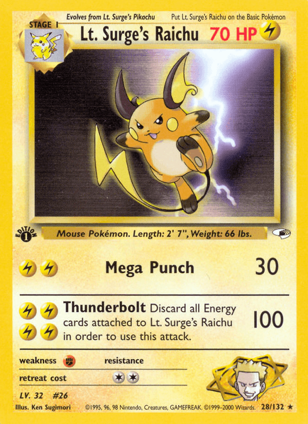 Lt. Surge's Raichu (1st Edition)