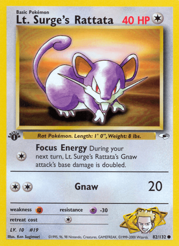 Lt. Surge's Rattata (1st Edition)