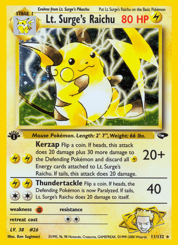 Lt. Surge's Raichu (1st Edition)